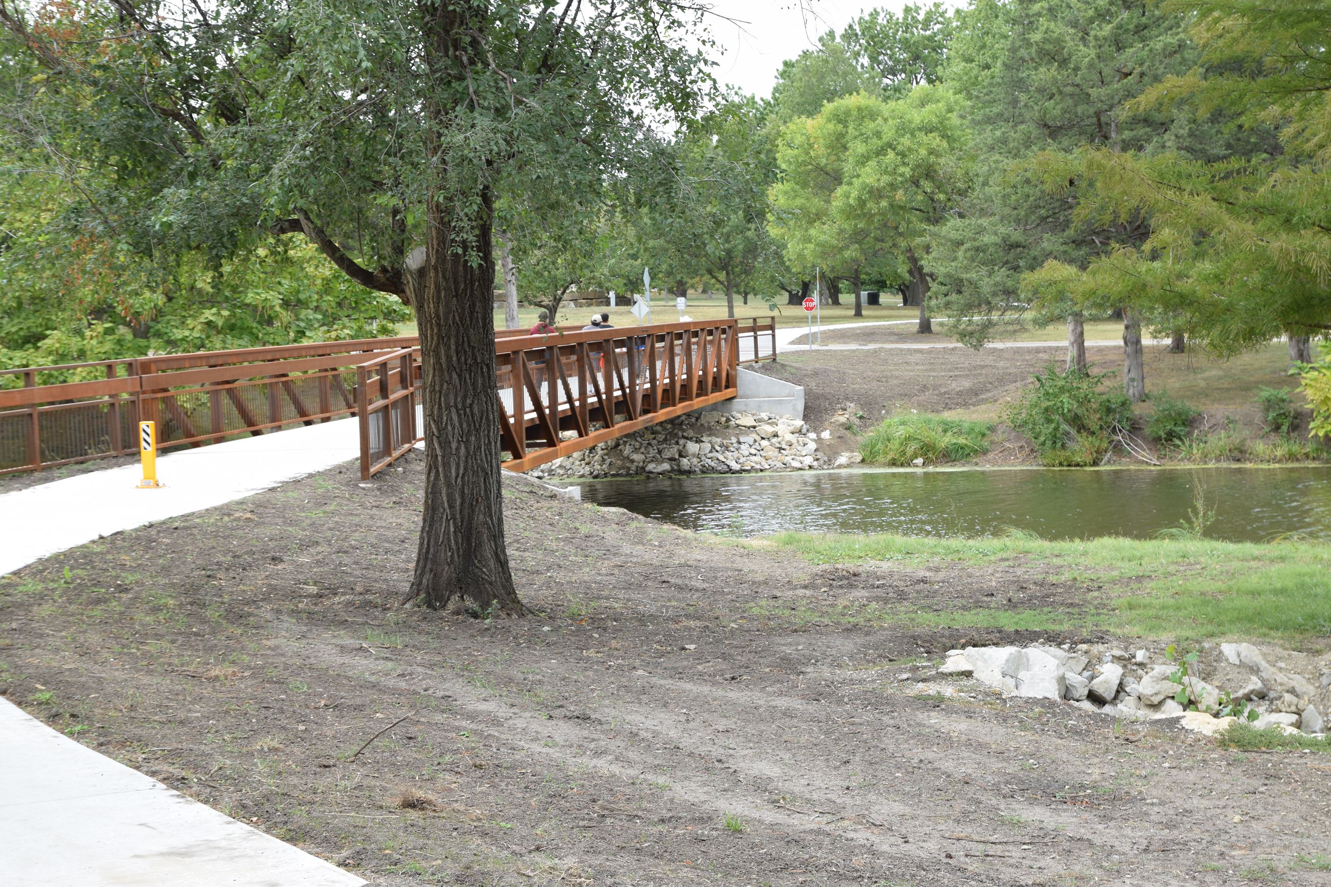 Winding trail leading to bridge over Westlake